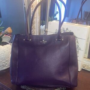 Genuine XL Kate Spade  Deep Purple Tote Bag COA included and booklet